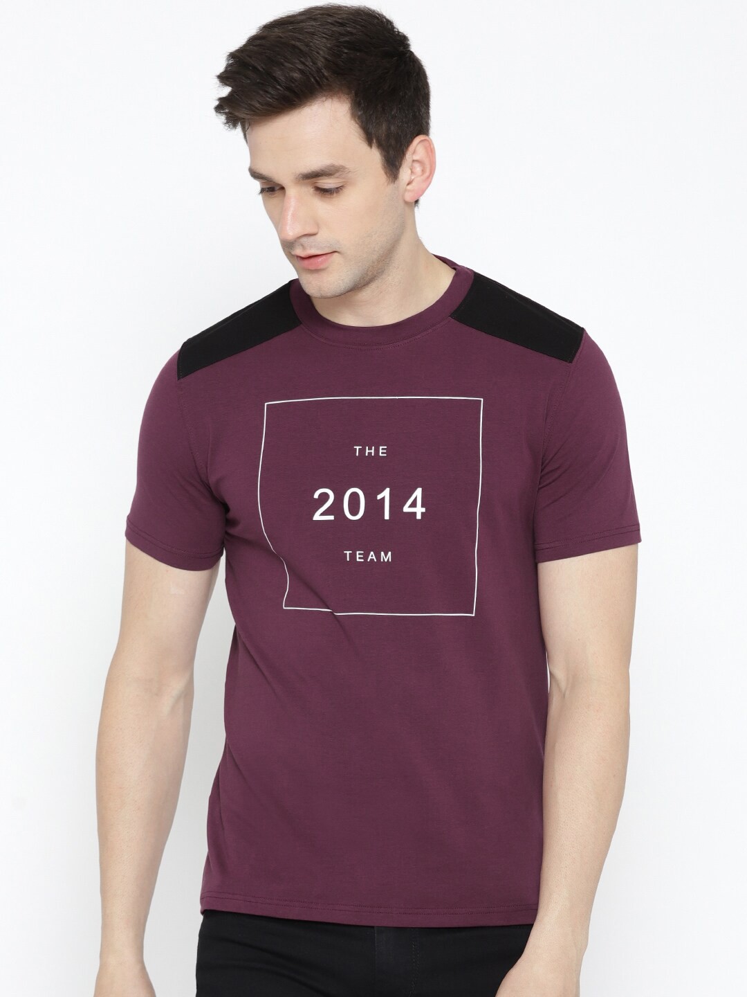 

Dream of Glory Inc Men Purple Typography Printed T-Shirt