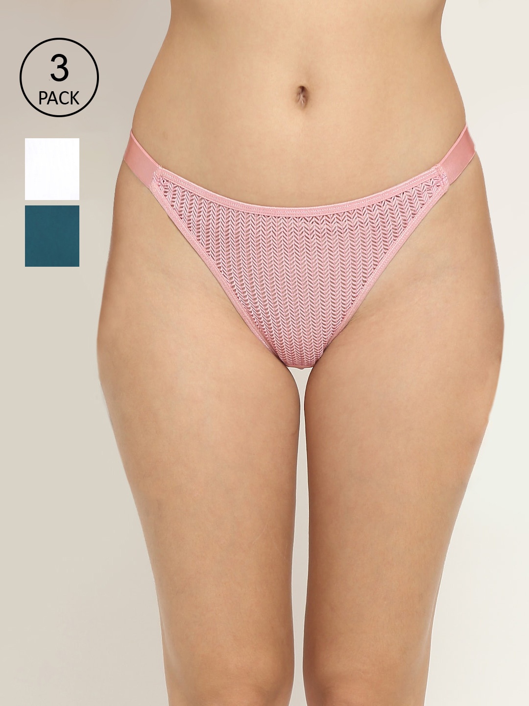 

EROTISSCH Women Pack Of 3 Assorted Thongs
