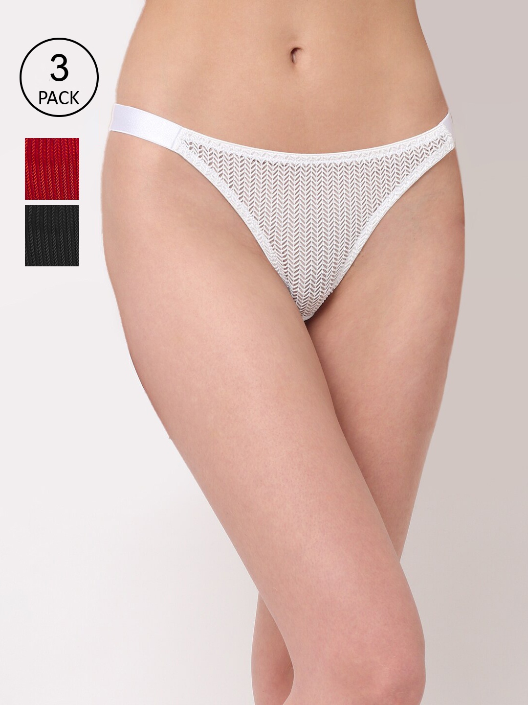 EROTISSCH Women Pack Of 3 Assorted Thongs