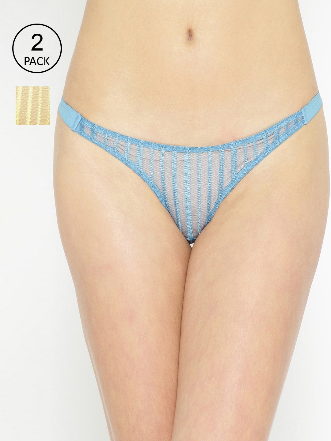 

EROTISSCH Women Pack Of 2 Assorted Striped Thongs