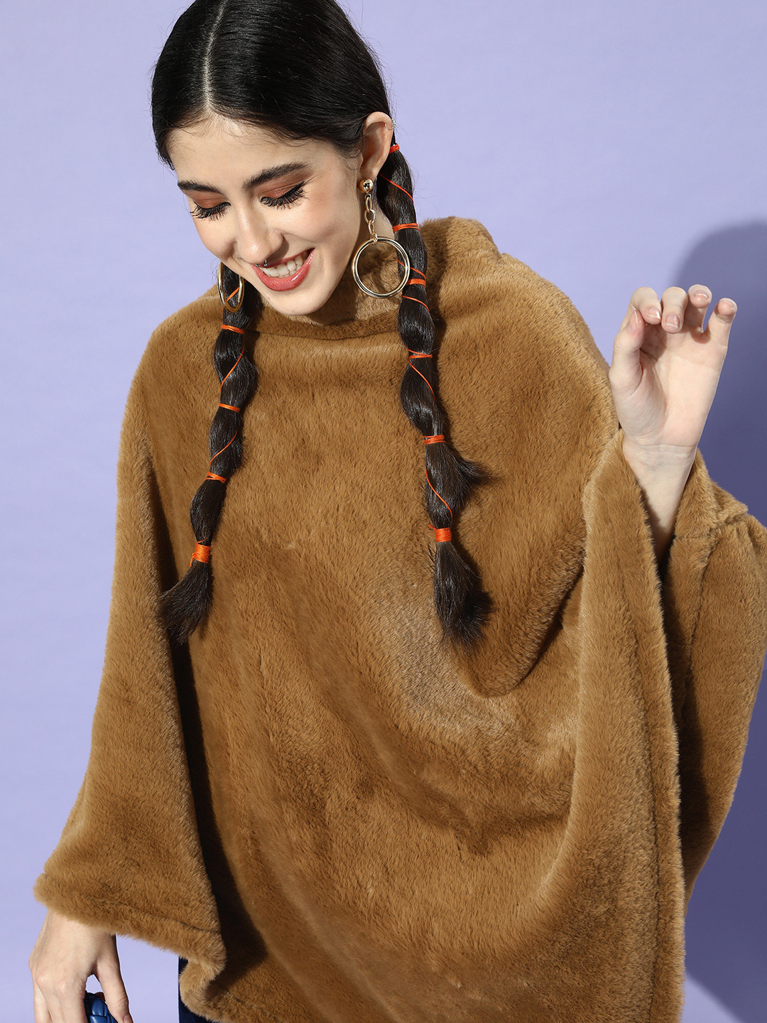 

InWeave Women Brown Poncho