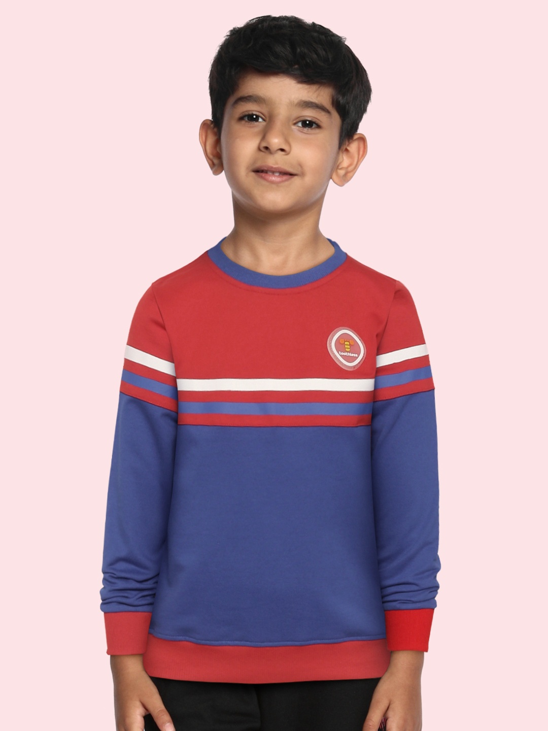 

toothless Boys Red & Blue Colourblocked Cotton Sweatshirt