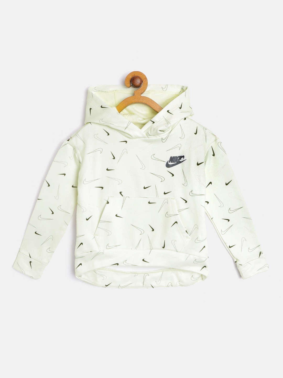 

Nike Girls Yellow & Black Brand Logo Print Swooshfetti High Low Sweatshirt