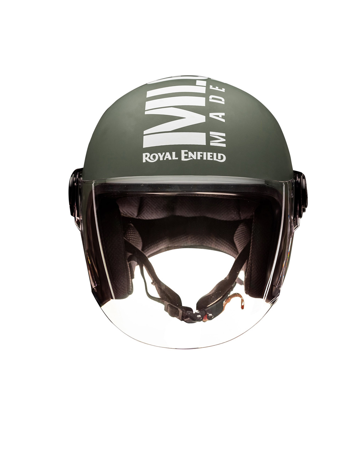 

Royal Enfield Men Olive Green Solid Open Face MLG Helmet