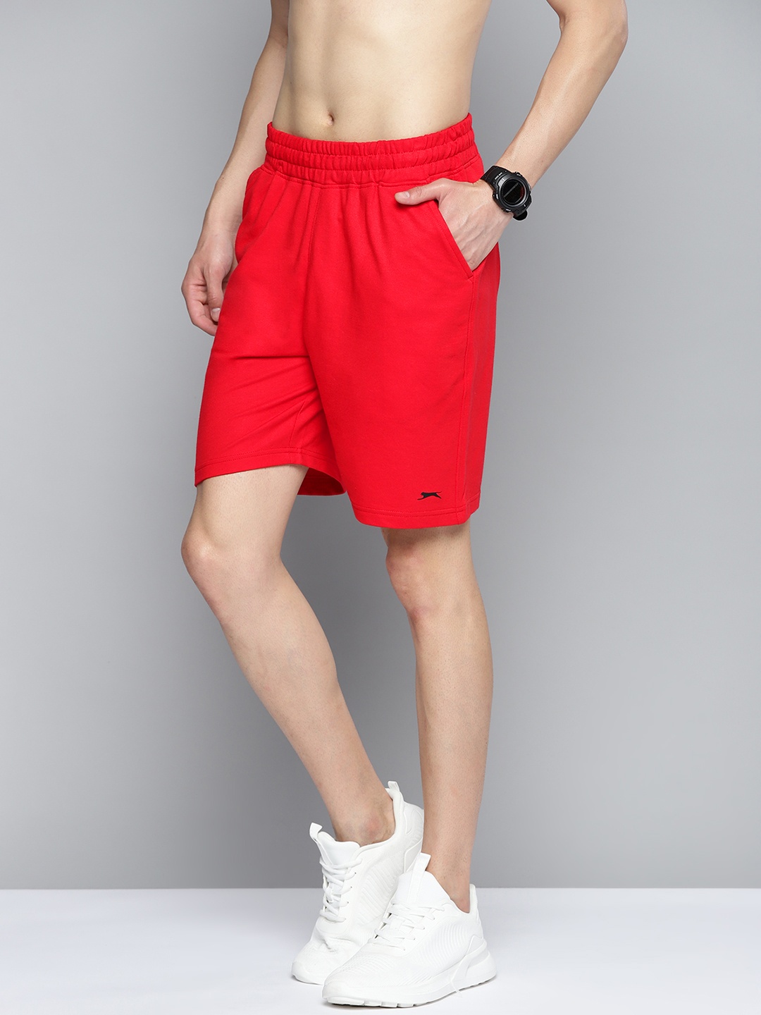 

Slazenger Men Red Solid Sports Shorts