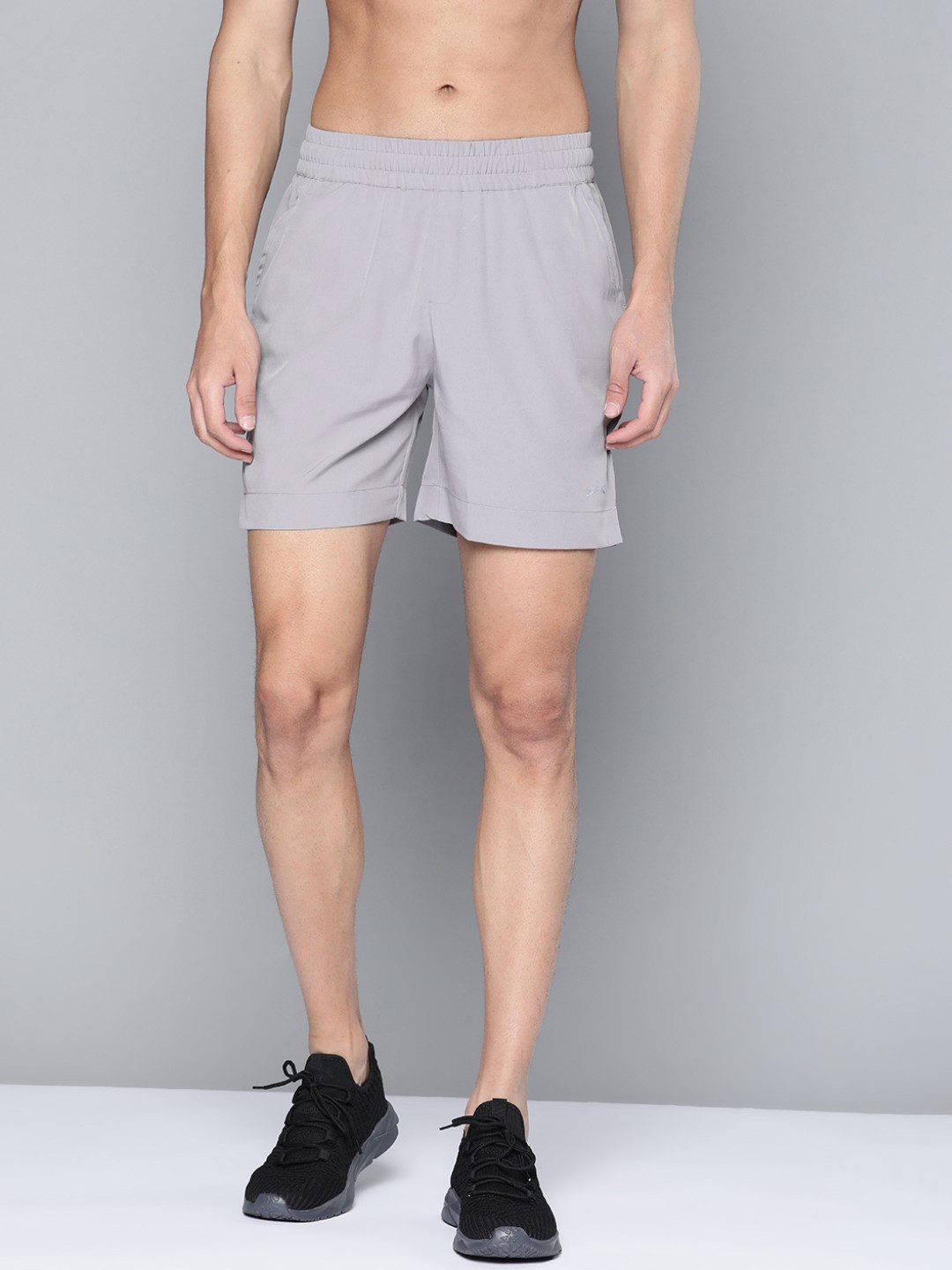 

Slazenger Men Grey Rapid-Dry Sports Shorts