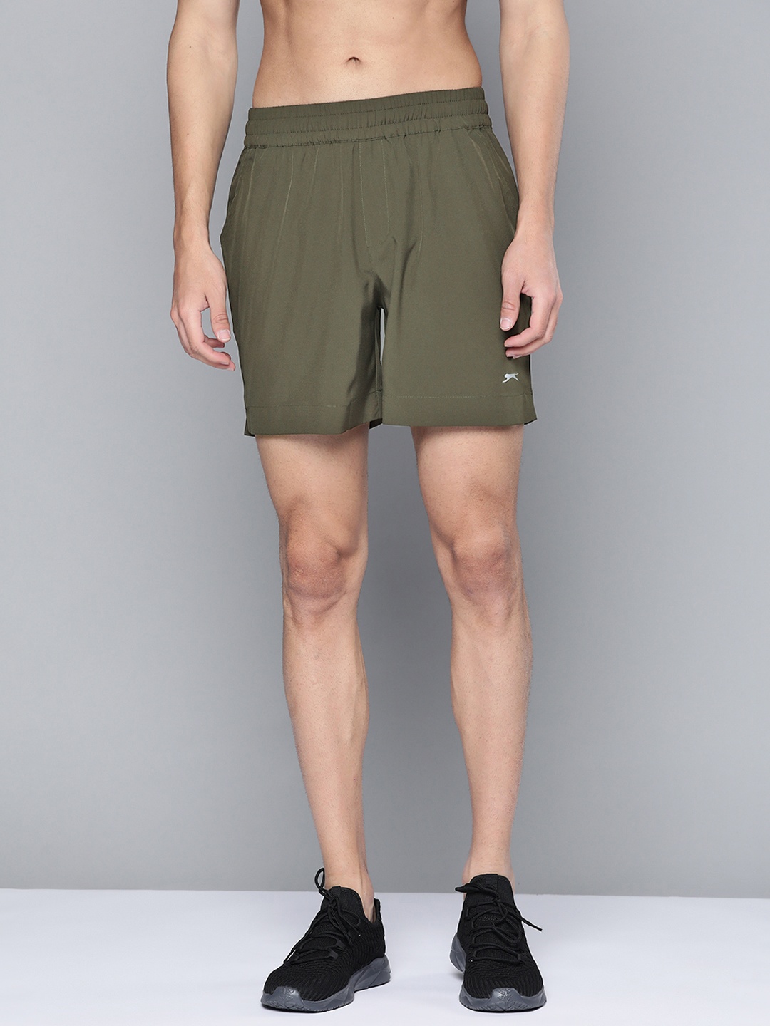 Slazenger Men Olive Green Rapid-Dry Sports Shorts