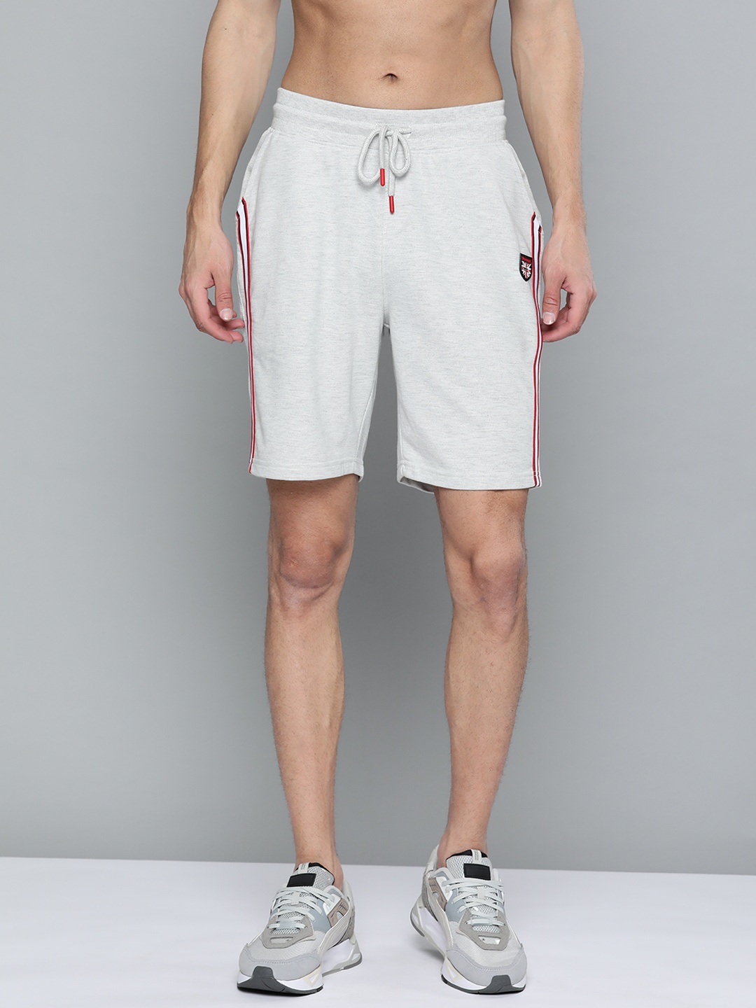 

Slazenger Men Grey Melange Side Stripe Detail Sports Shorts