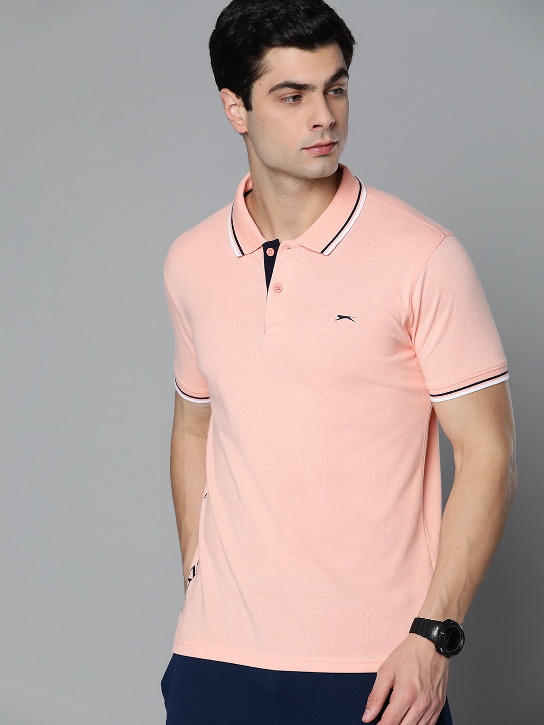 

Slazenger Men Pink Polo Collar T-shirt