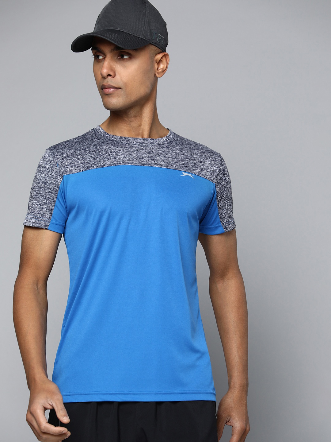 

Slazenger Men Colourblocked Ultra-Dry Running T-Shirt, Blue