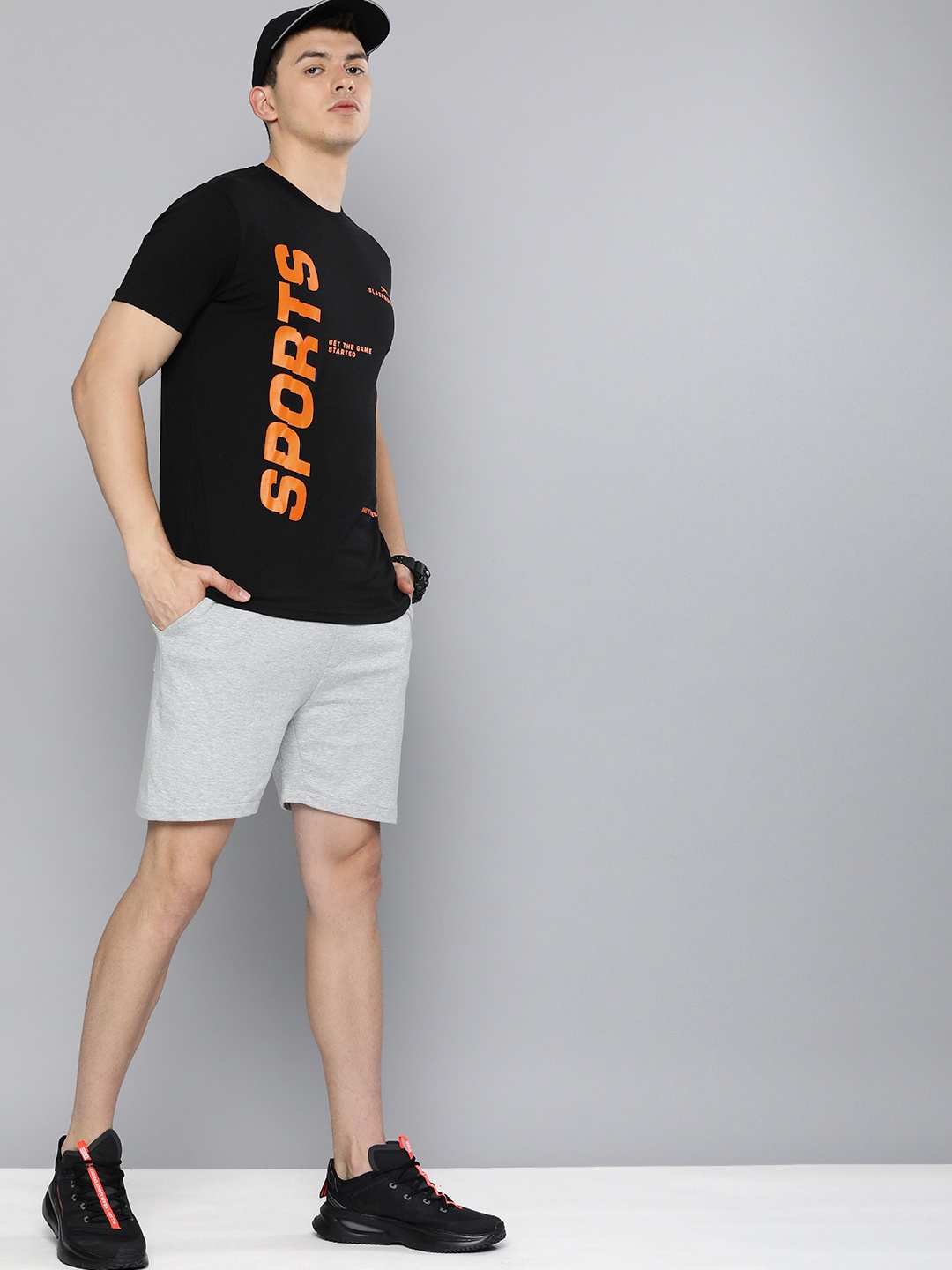 

Slazenger Men Black & Orange Typography Printed Casual T-shirt