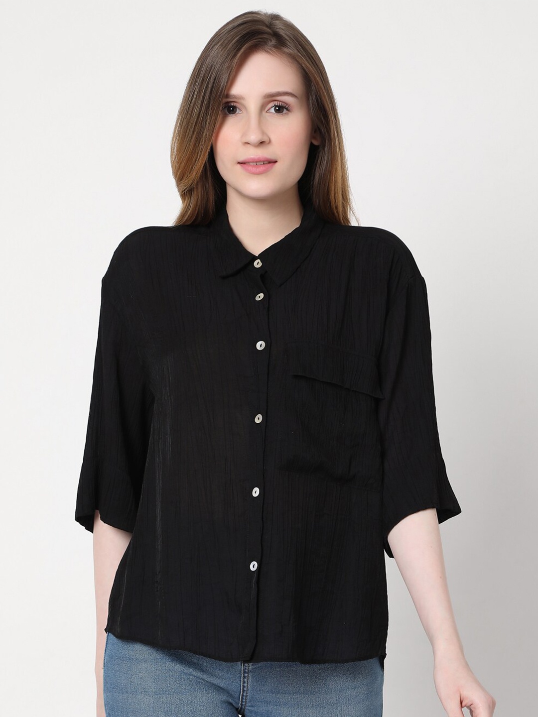 

Vero Moda Women Black Opaque Casual Shirt