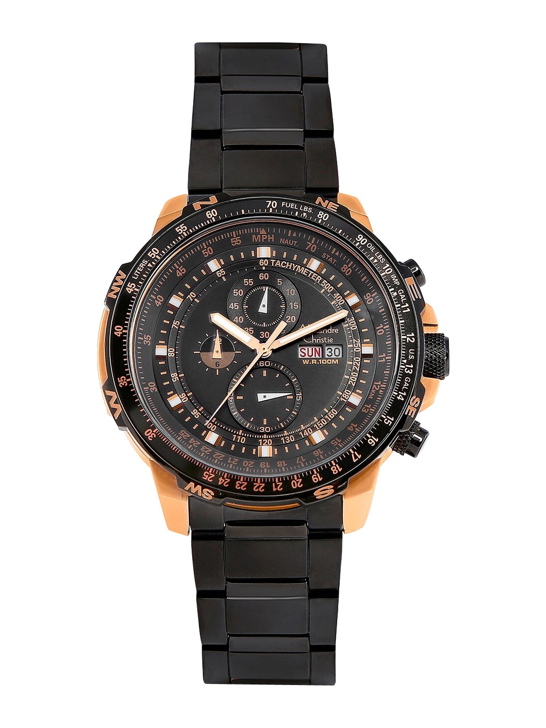 

Alexandre Christie Men Black Patterned Dial & Black Straps Analogue Watch 6476MCBBRBA