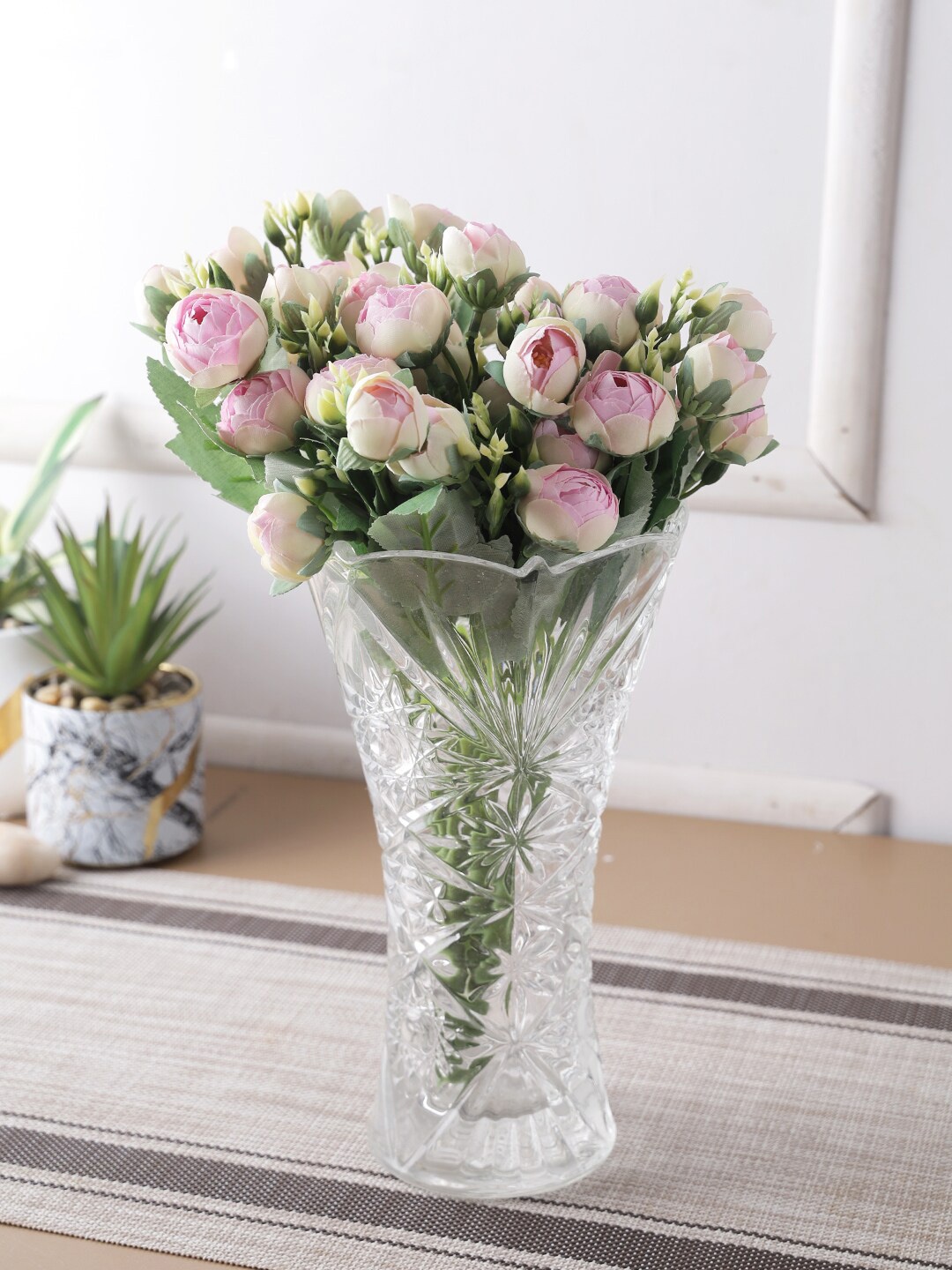 

TAYHAA Set of 4 Realistic Charm Pink Tulip Flower stick