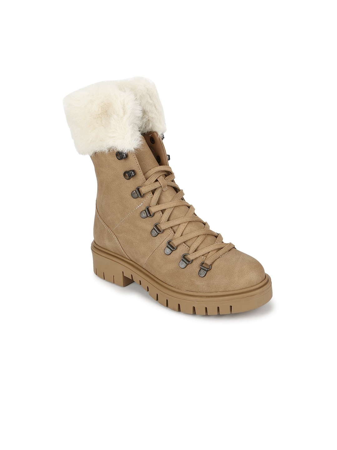 

Truffle Collection Beige Block Heeled Boots