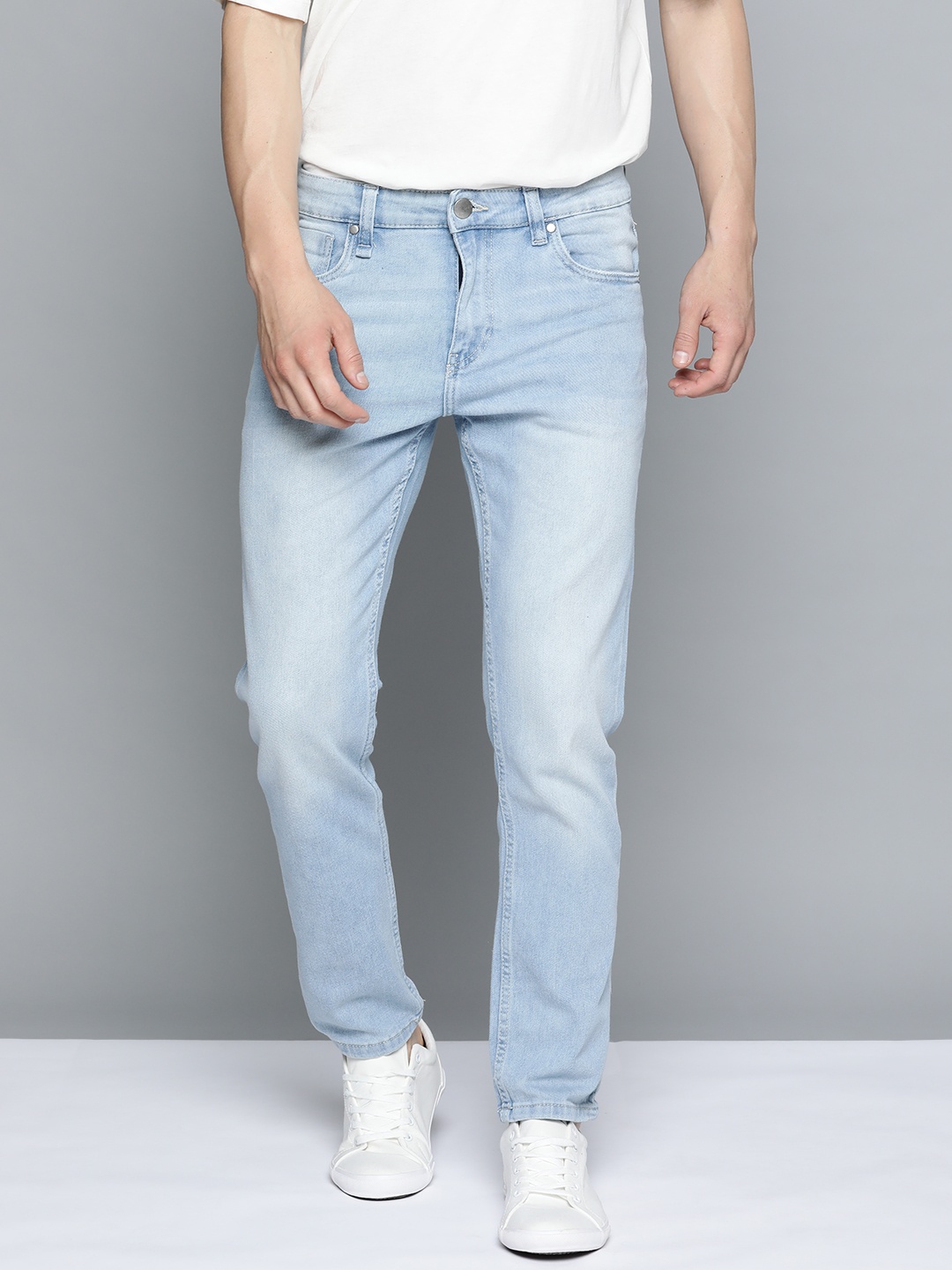 

Mast & Harbour Men Blue Slim Fit Light Fade Printed Stretchable Jeans