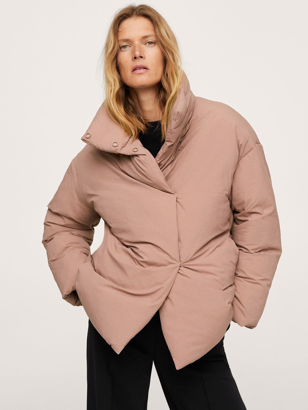 

MANGO Women Pink ANORAK NATA Padded Jacket