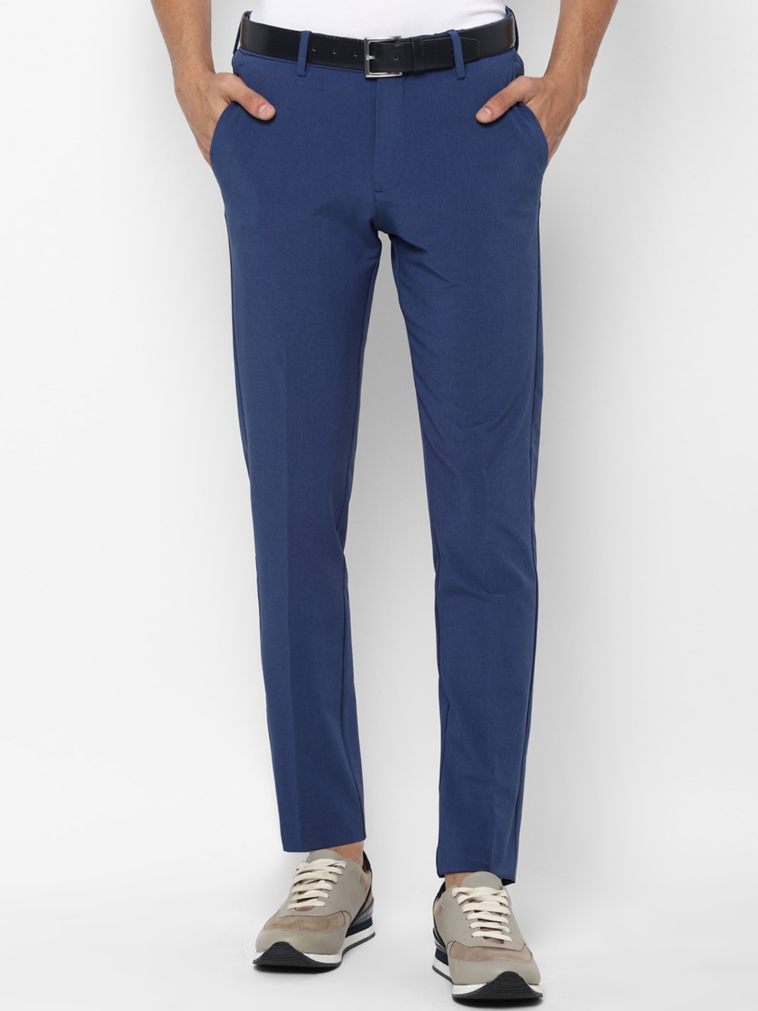 

Allen Solly Men Navy Blue Slim Fit Trousers
