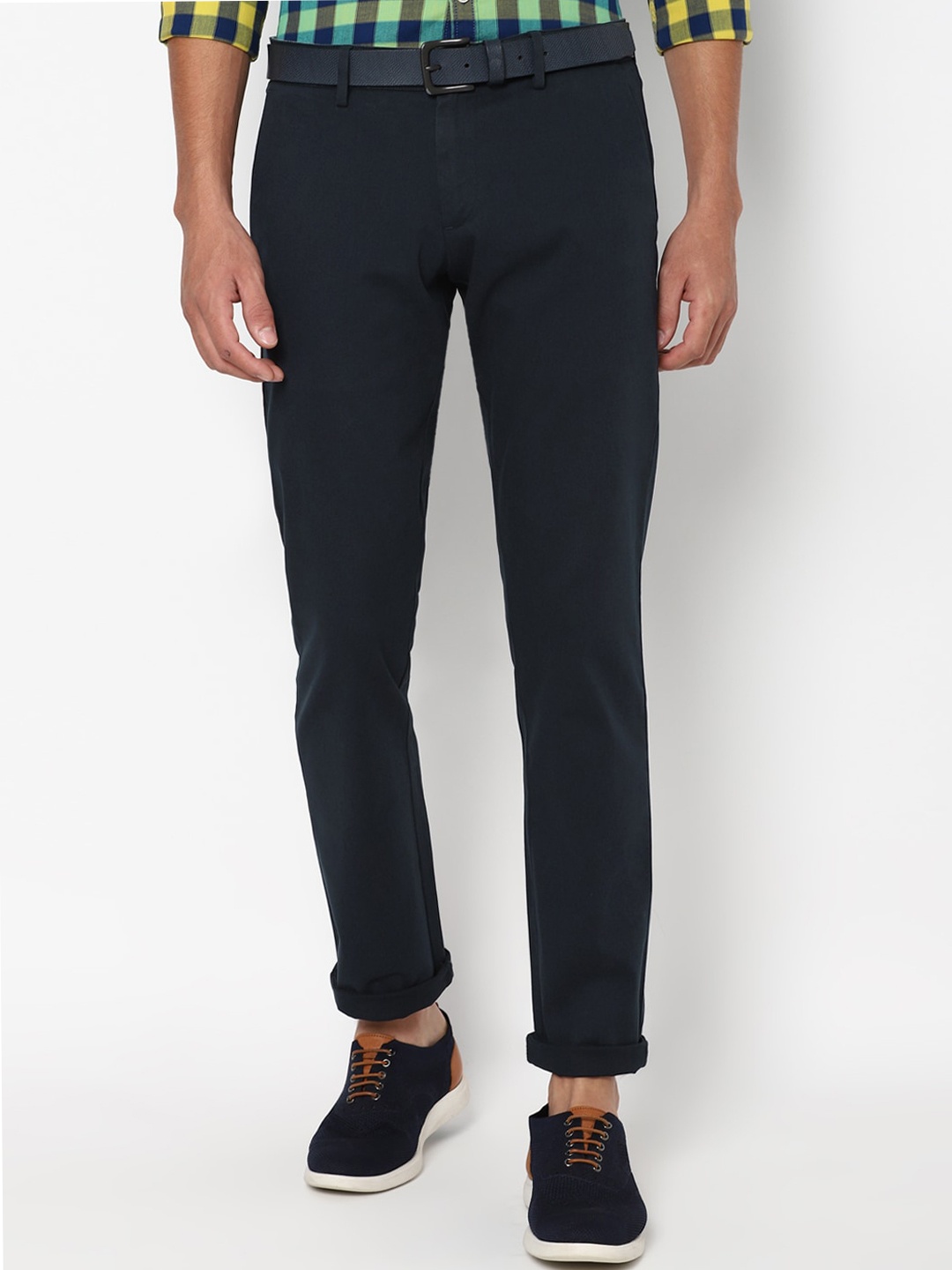 

Allen Solly Men Navy Blue Slim Fit Trousers