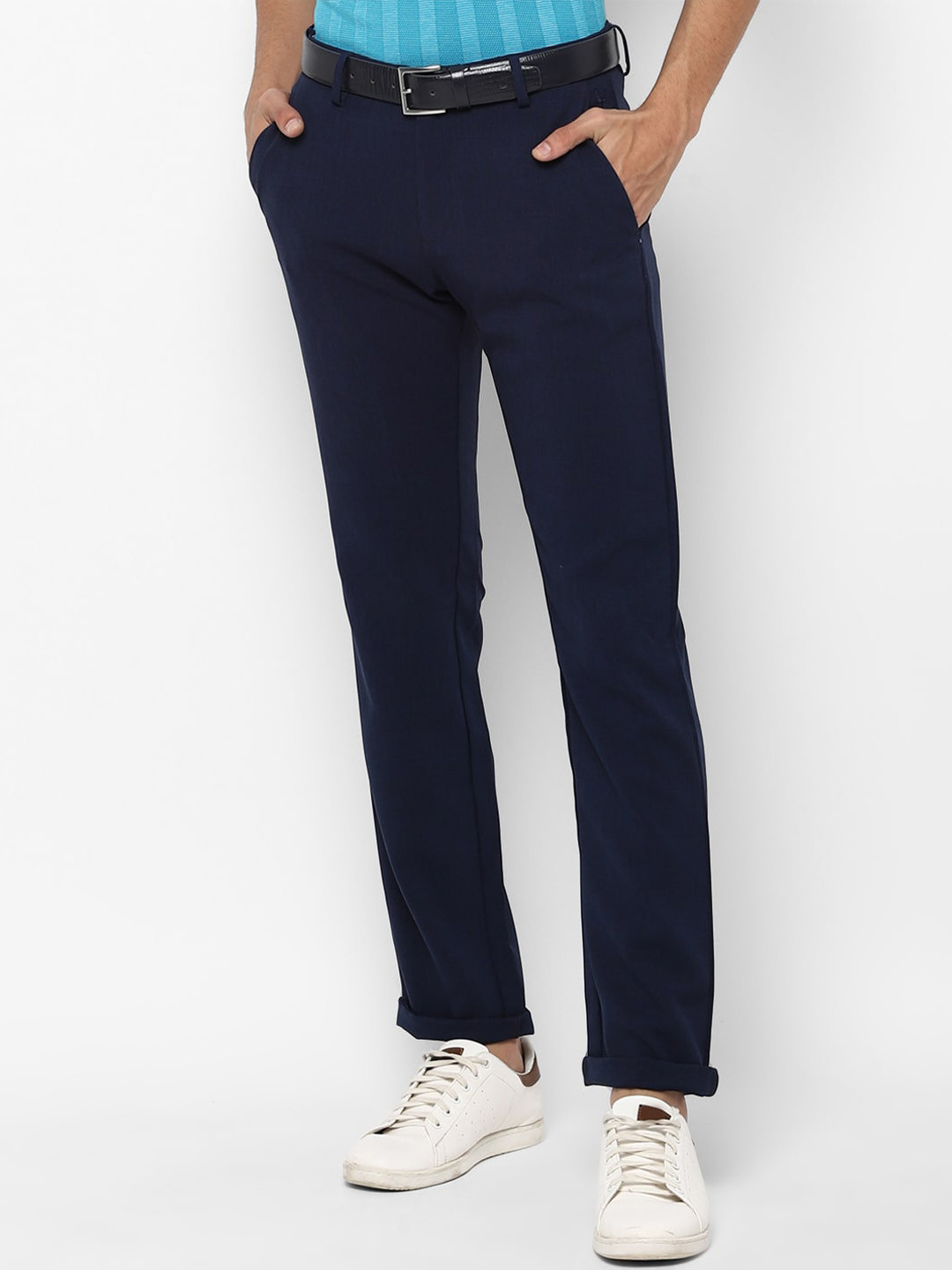 

Allen Solly Men Navy Blue Slim Fit Trousers