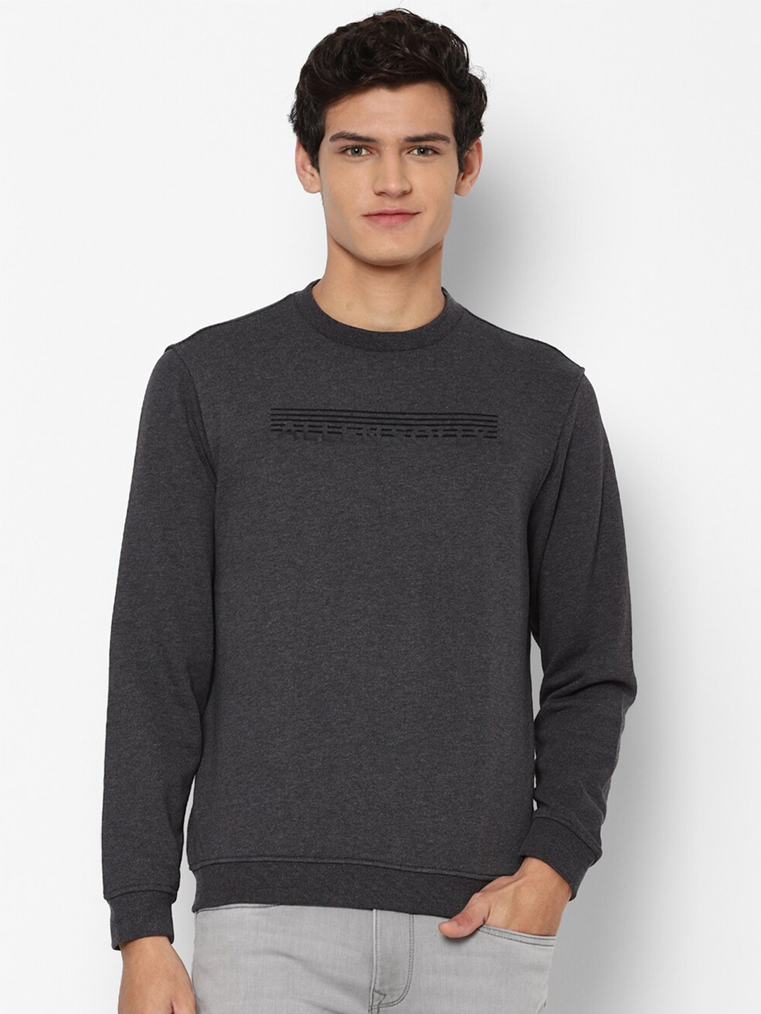 

Allen Solly Men Grey Sweatshirt