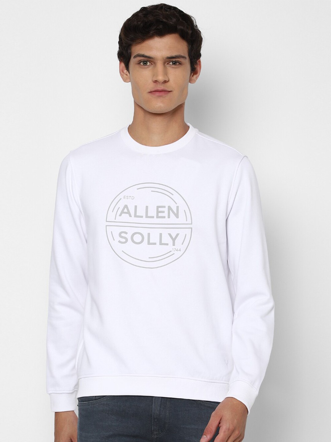 

Allen Solly Men White Cotton Printed Sweatshirt