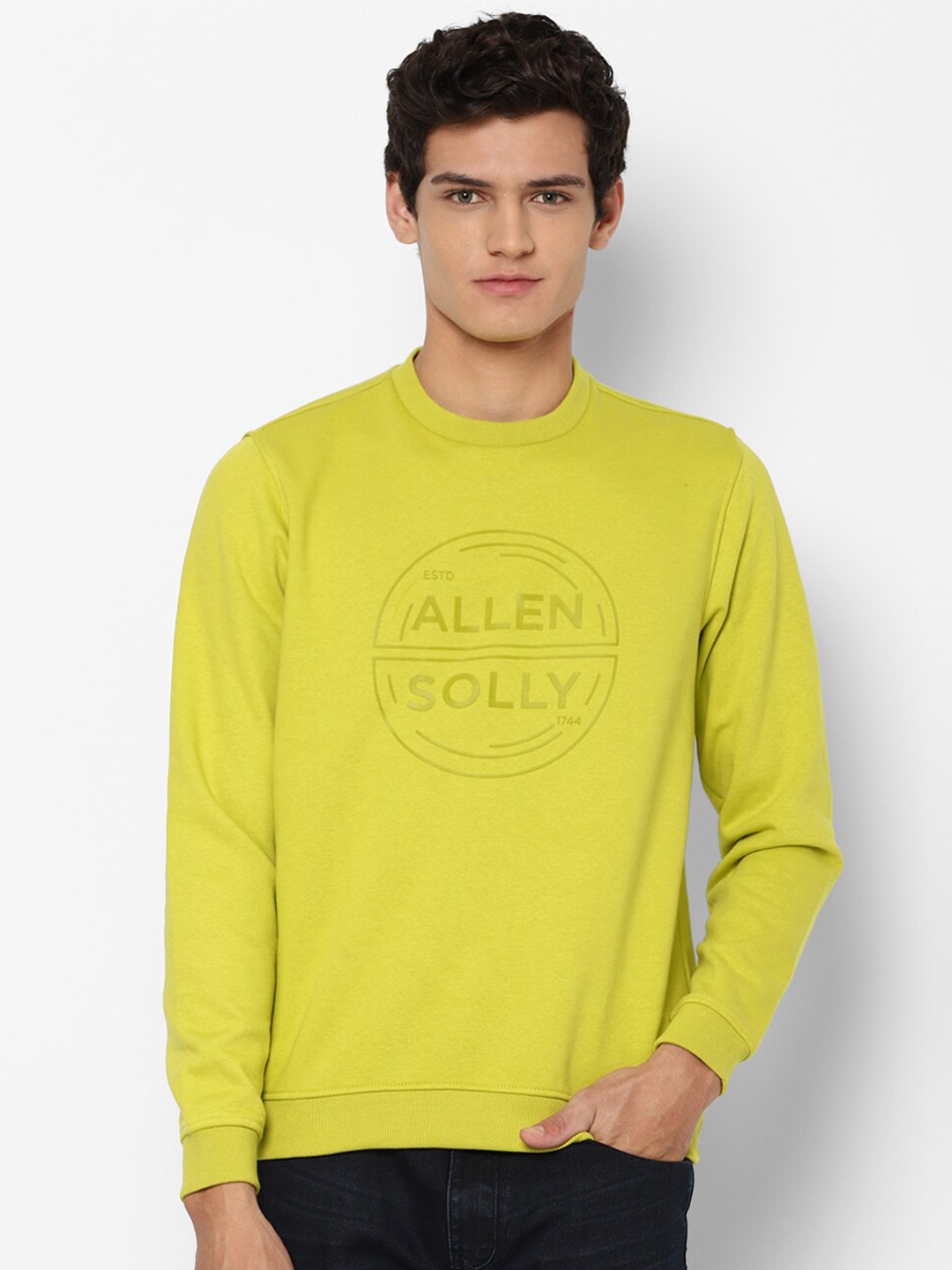 

Allen Solly Men Yellow Printed Sweatshirt