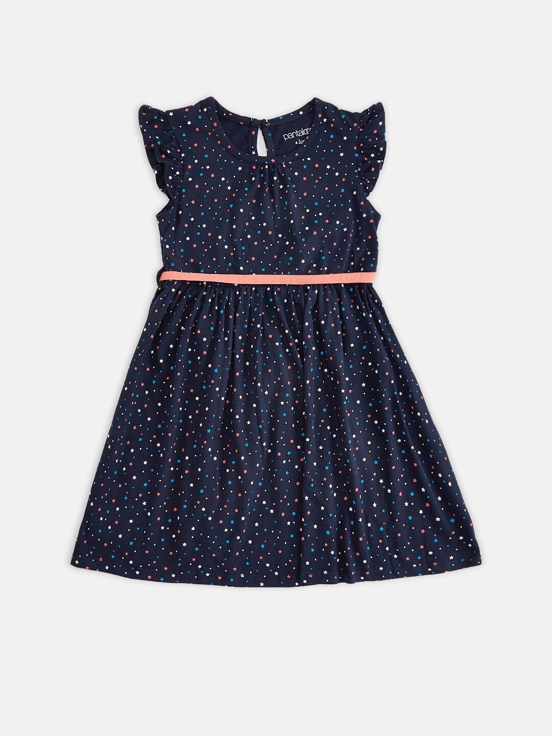 

Pantaloons Junior Navy Blue Printed Cotton Dress