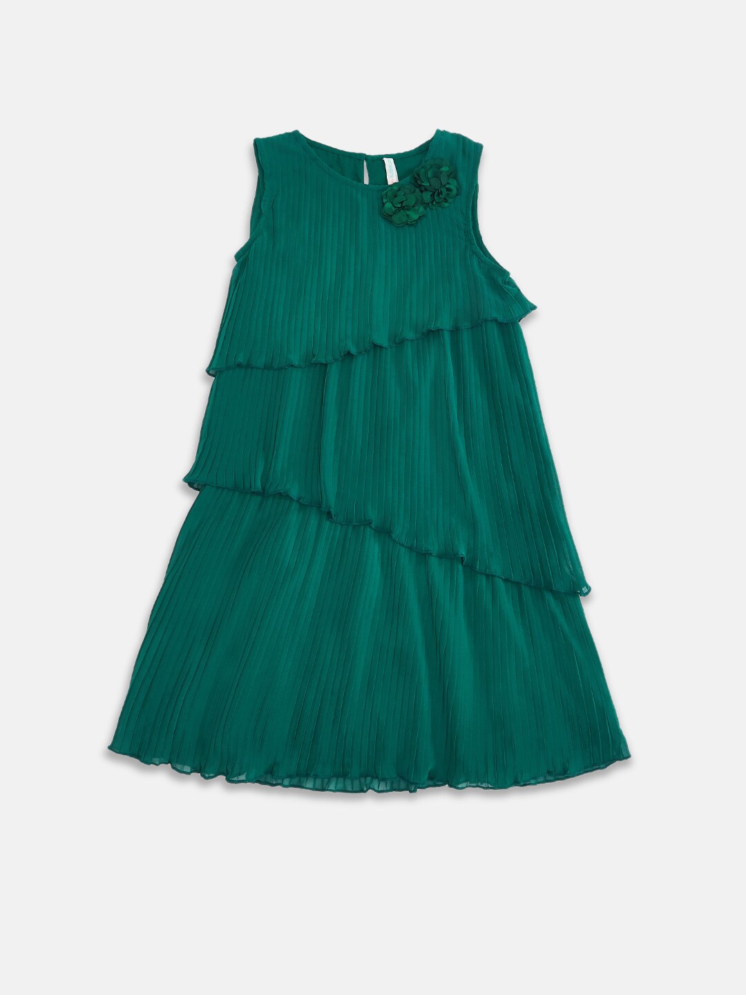 

Pantaloons Junior Girls Green Georgette A-Line Dress