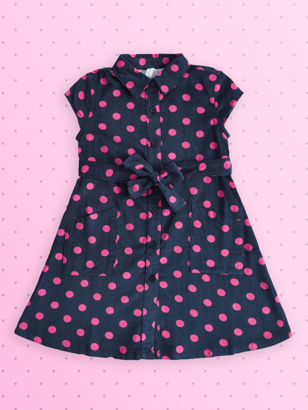 

Pantaloons Junior Navy Blue & Pink Shirt Dress