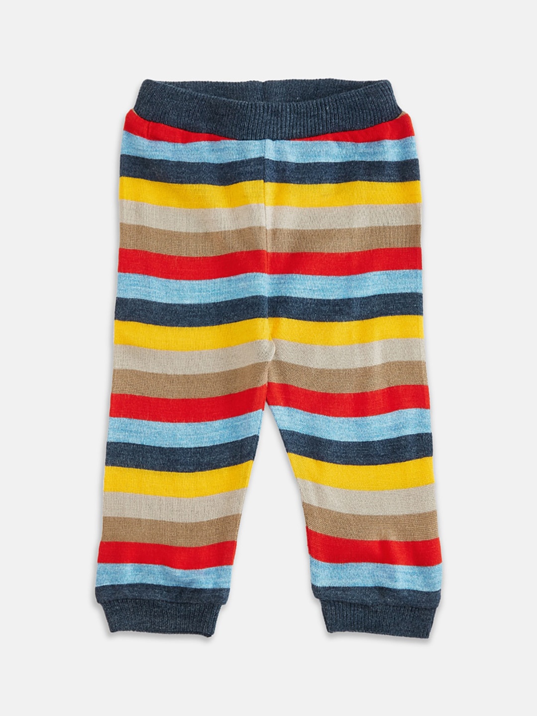 

Pantaloons Baby Kids Boys Yellow & Red Striped Joggers