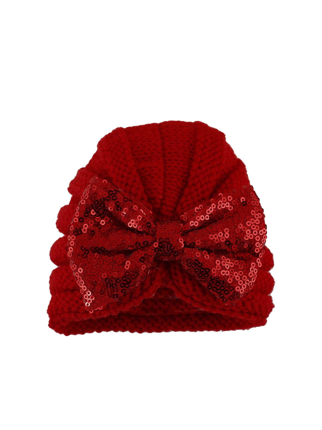

Baby Moo Girls Red Partywear Turban Cap