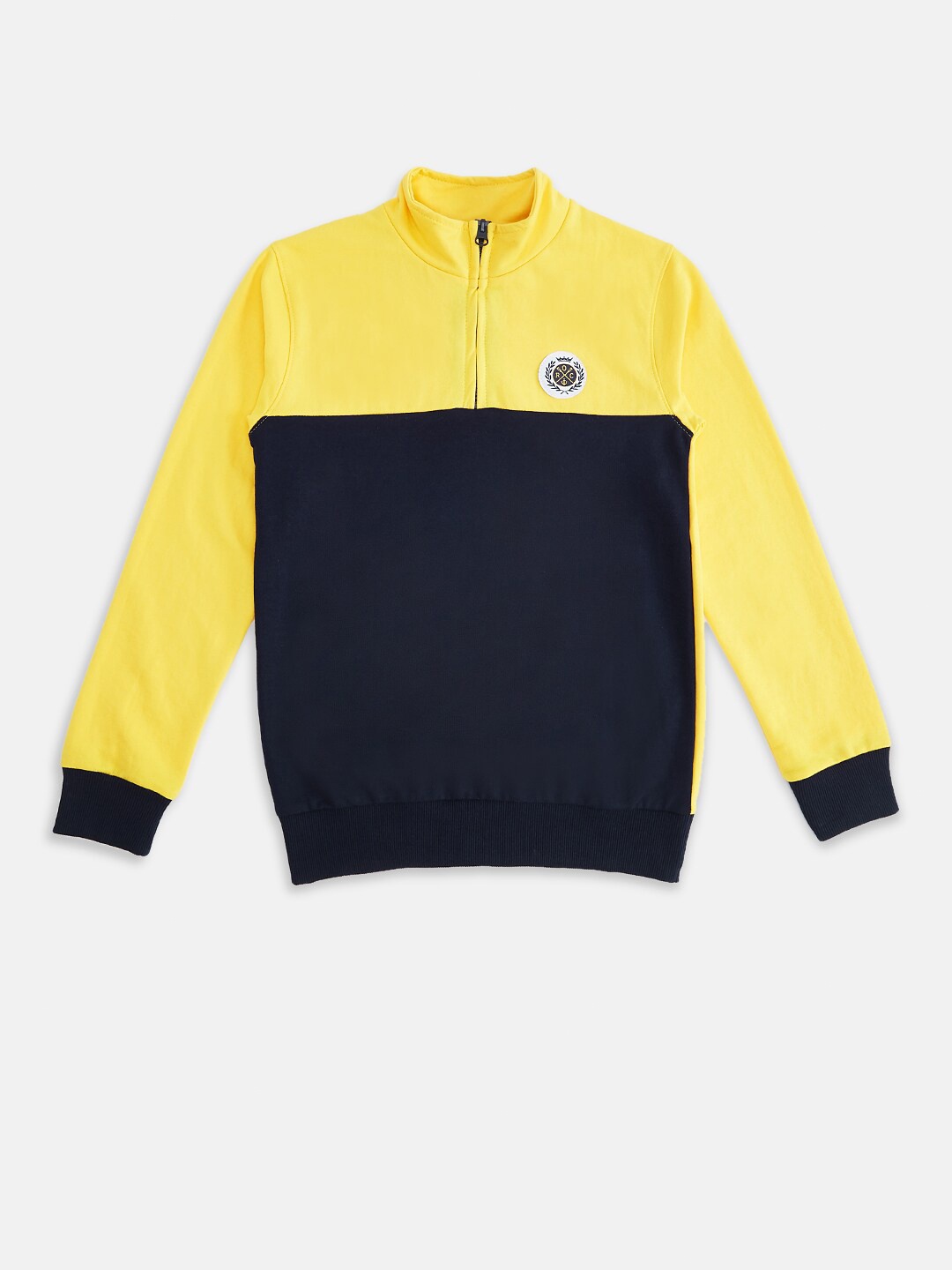 

Pantaloons Junior Boys Yellow Colourblocked Sweatshirt