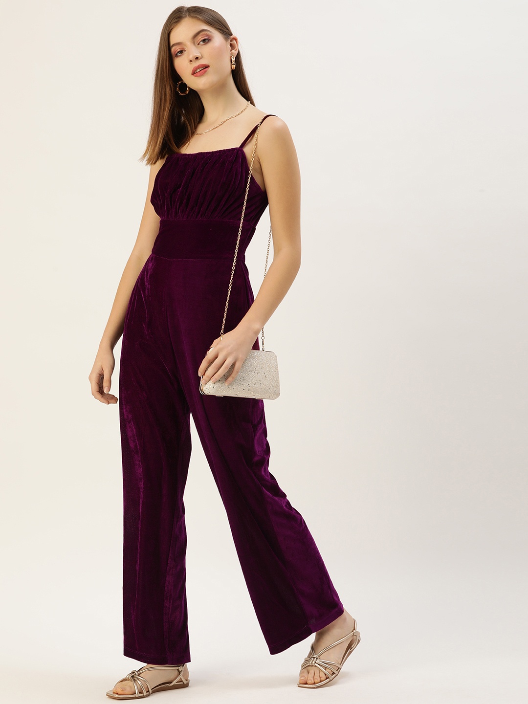 

QUIERO Burgundy Basic Jumpsuit