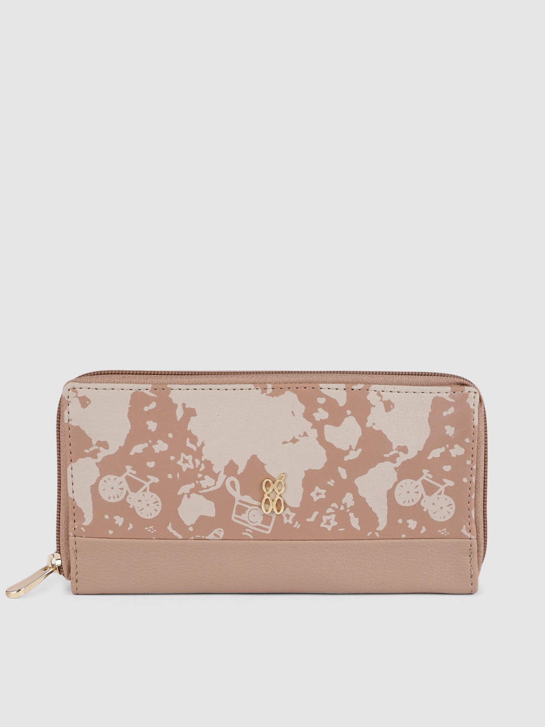 

Baggit Women Beige Printed Zip Around Wallet
