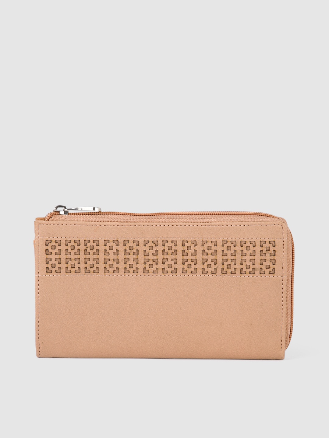 

Baggit Women Pink Solid Cut Work Zip Around Wallet