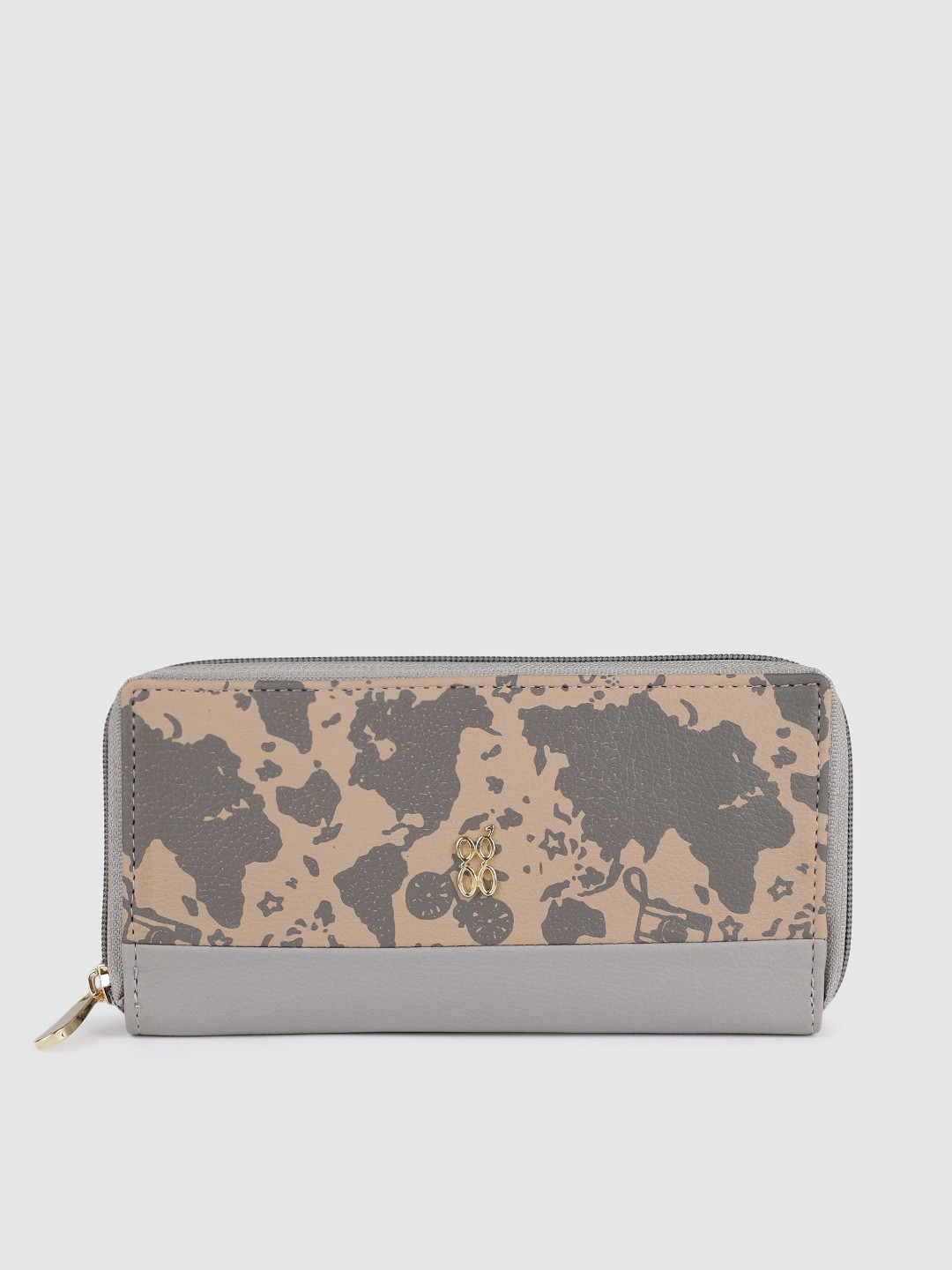 

Baggit Women Grey Printed Zip Around Wallet