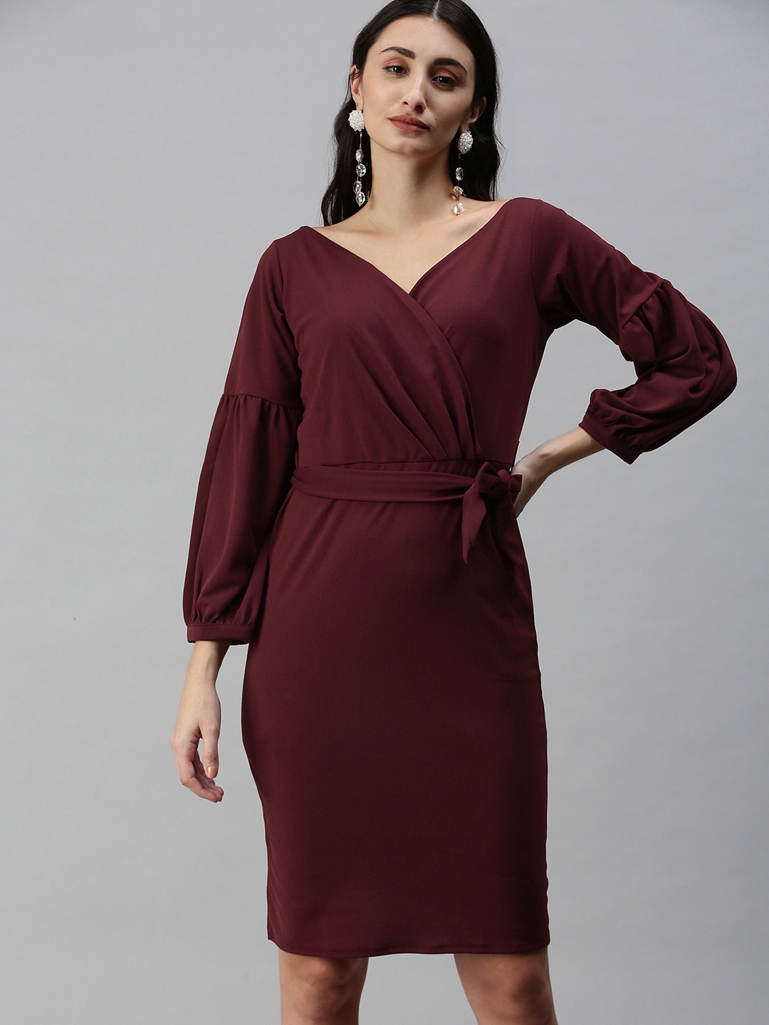 

Selvia Brown Scuba Bodycon Dress