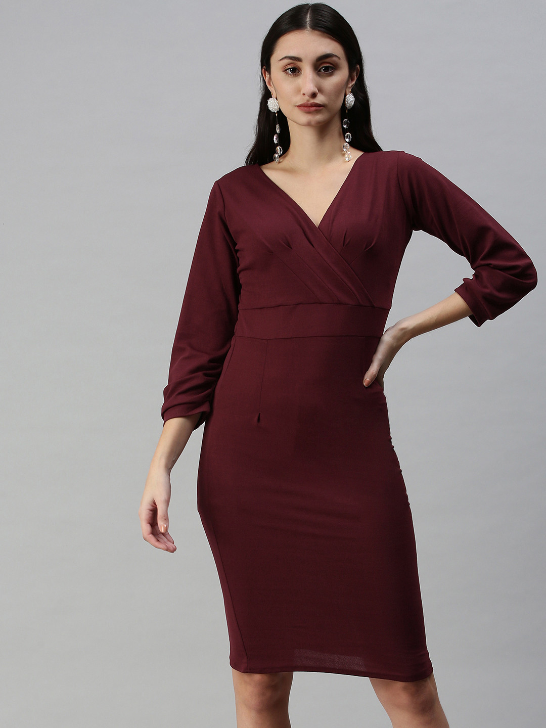 

Selvia Brown Scuba Bodycon Dress
