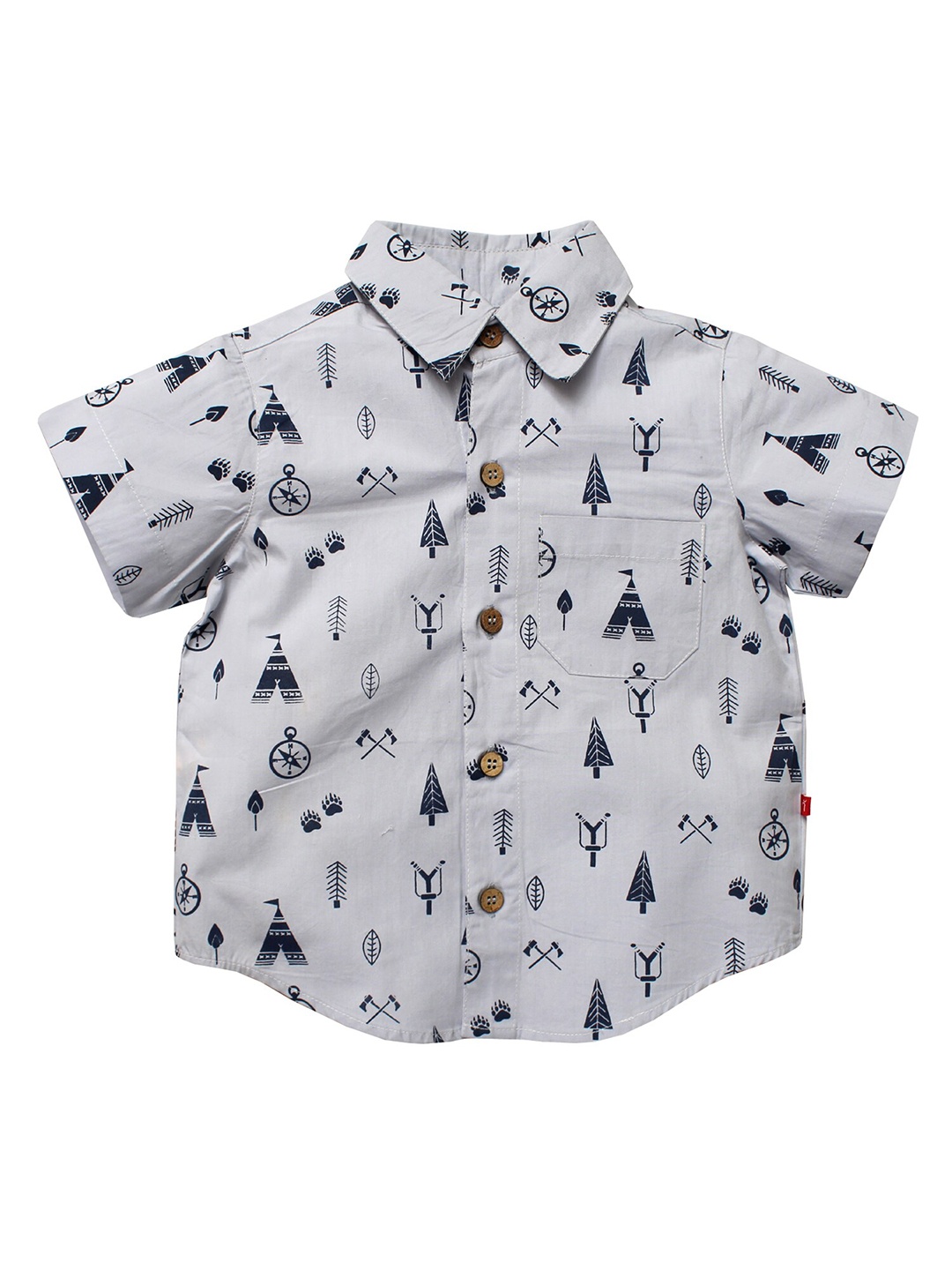 

Nino Bambino Boys White Opaque Printed Casual Shirt