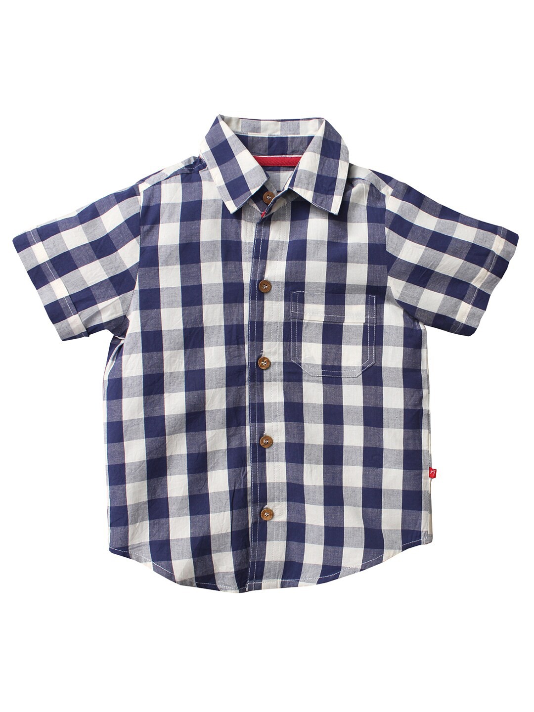 

Nino Bambino Boys Multicoloured Organic Cotton Gingham Checks Opaque Checked Casual Shirt, Multi