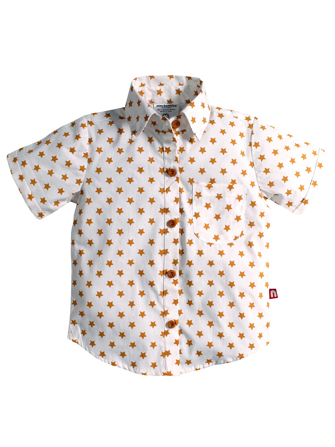 

Nino Bambino Boys White Opaque Printed Organic Cotton Casual Shirt