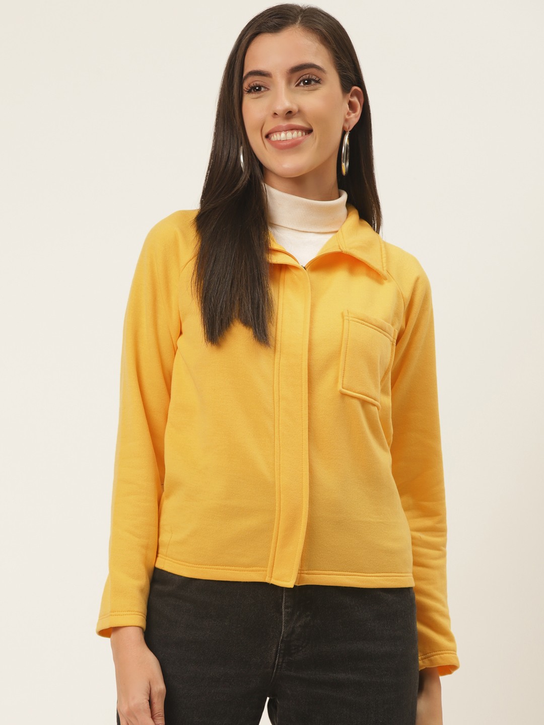 

Belle Fille Women Yellow Lightweight Tailored Jacket