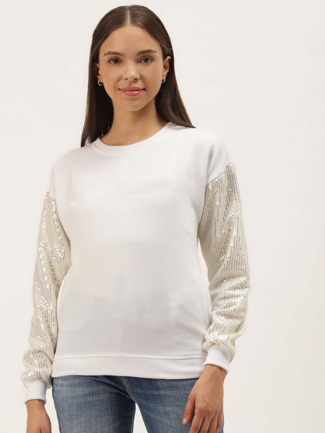 

Belle Fille Women White Sweatshirt