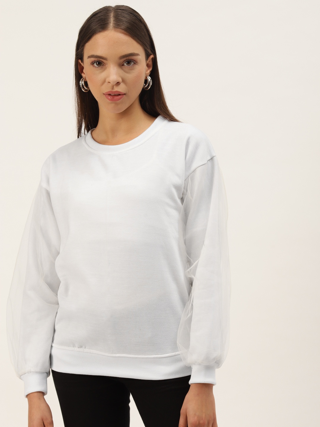 

Belle Fille Women White SolidSweatshirt