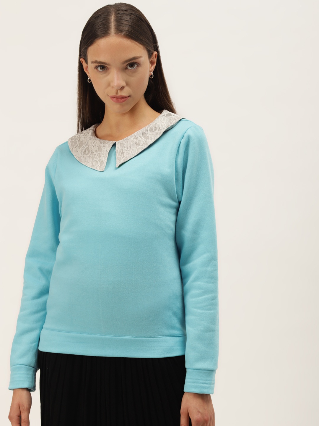 

Belle Fille Women Turquoise Blue Sweatshirt