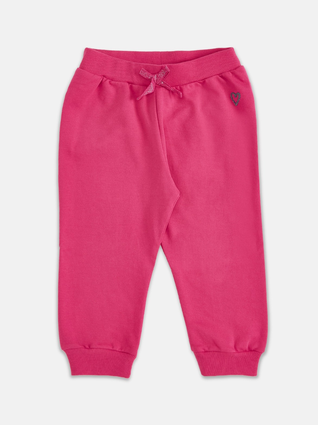

Pantaloons Baby Girls Fuchsia Solid Pure Cotton Joggers