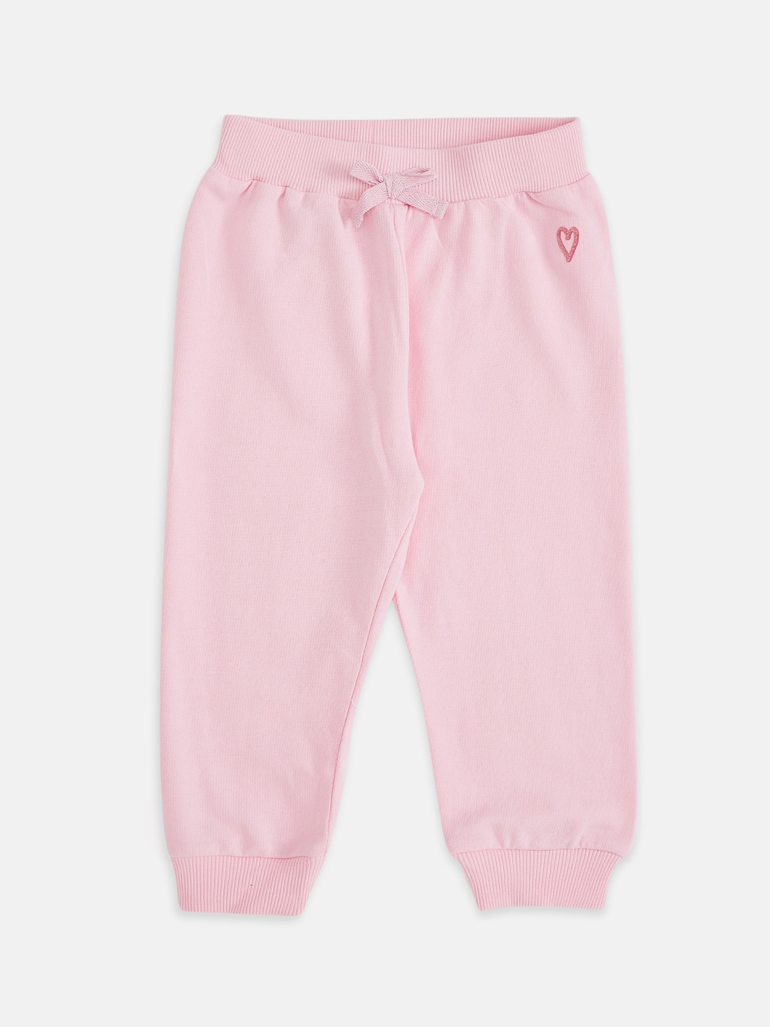 

Pantaloons Baby Infant Girls Pink Solid Pure Cotton Joggers