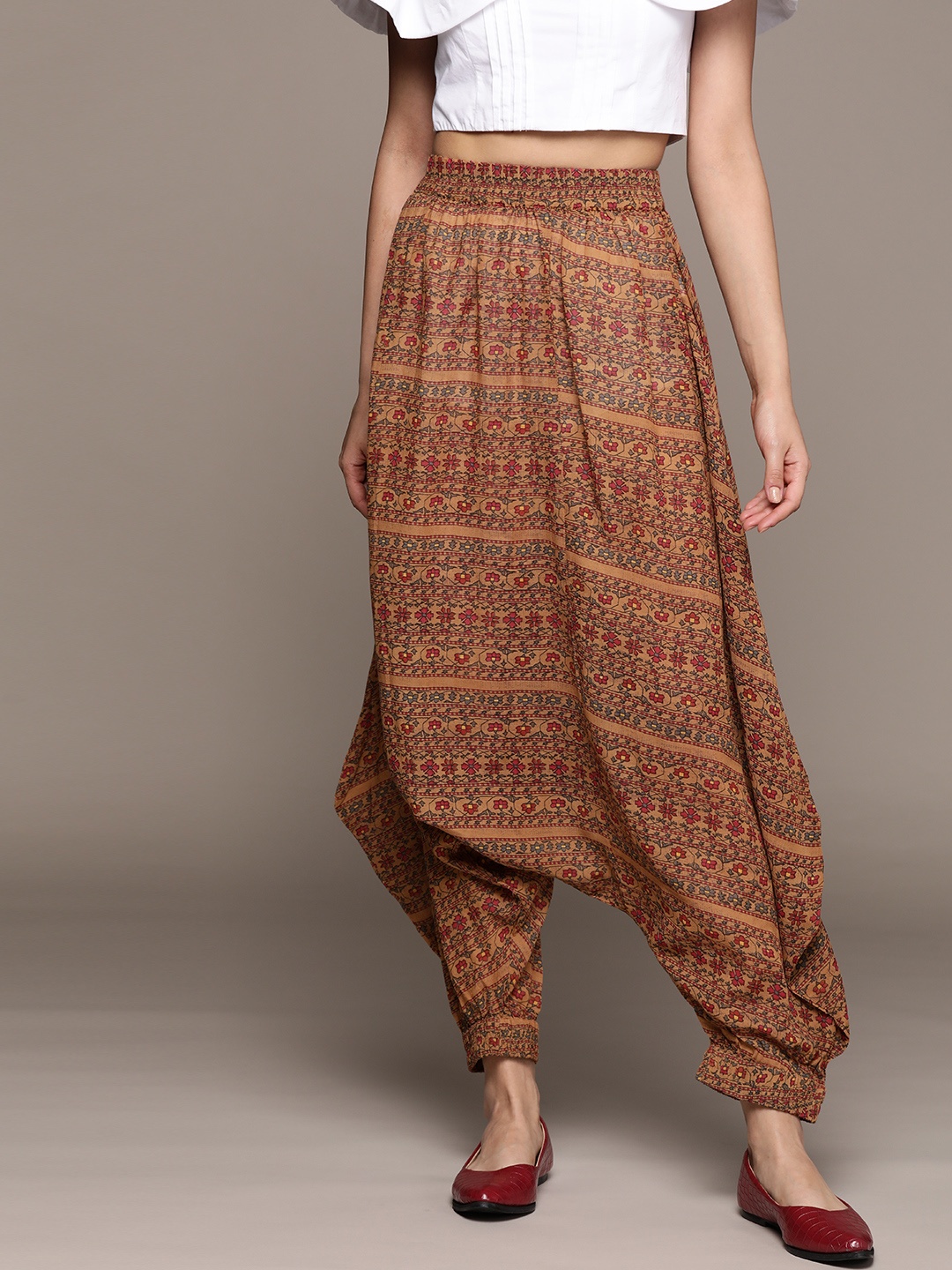 

aarke Ritu Kumar Women Brown Printed Dhoti Salwar