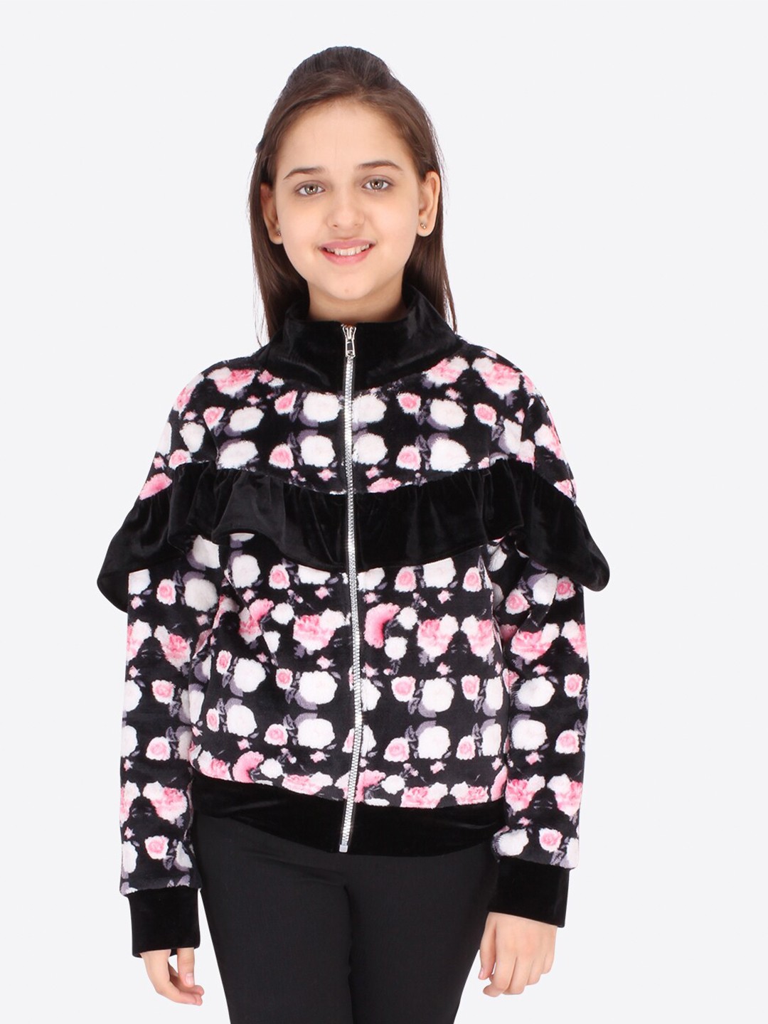 

CUTECUMBER Girls Black Printed Sweatshirt